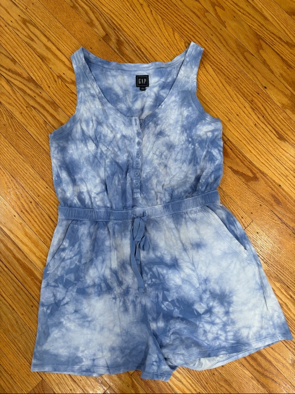 GAP Light Blue Tie-Dye Sleeveless Romper